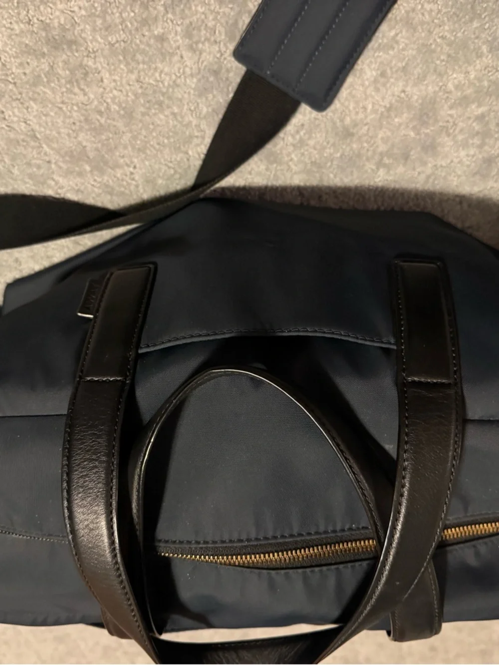 Navy AWAY Travel Duffel Bag with Black Leather Handles 20 L - Picture 11 of 16